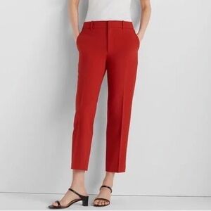 Club Monaco Midrise Deep Red Tweed Cropped Straight Leg Pants Size 4